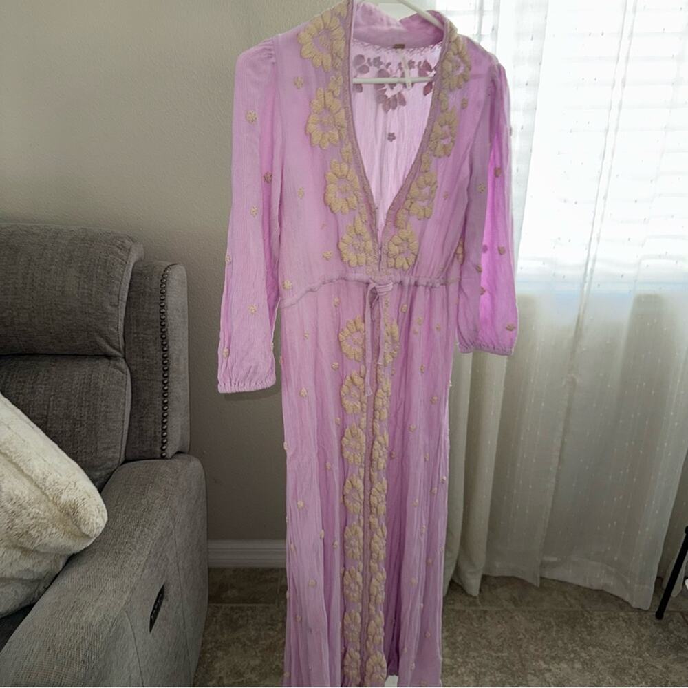 Free People Fable Dusty Lavender Embroidered Maxi Dress - Picture 9 of 16